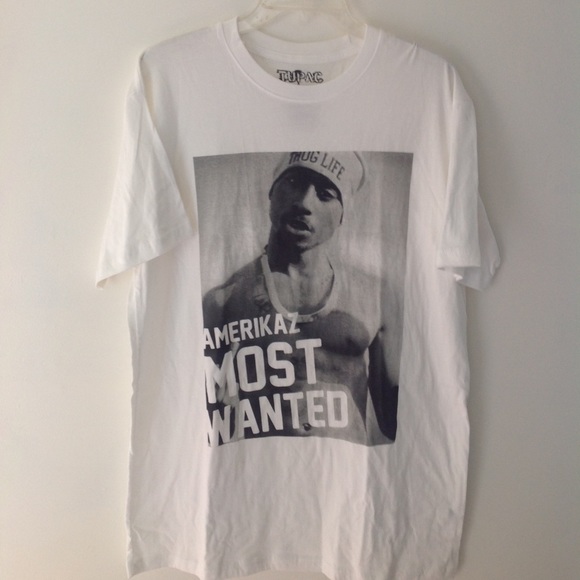 Amerikaz Most Wanted Tupac Shakur TShirt - Picture 2 of 3